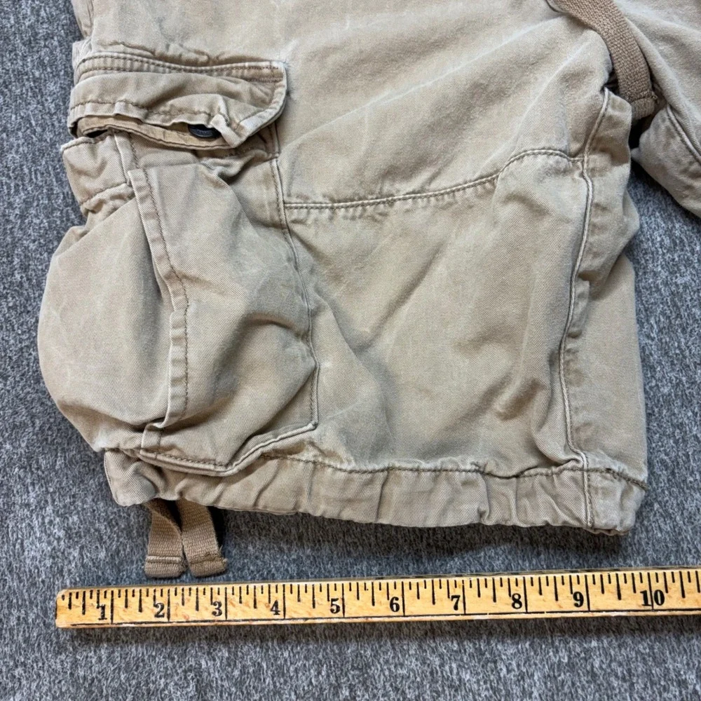 Abercrombie and Fitch Mens Cargo Shorts Tan Khaki Size 31 Drawstring Utility 33W